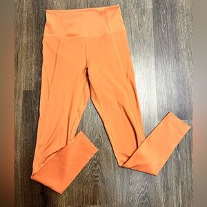 Girlfriend Collective Women Leggings Small Orange High Rise Activewear Workout